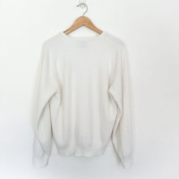Champion Vintage 80s Unisex Michigan State Football Cream Acrylic V Neck Sweater - Picture 2 of 10